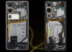 El Sony Xperia 1 VI (I) y el Xperia 1 V (D) muestran el espacio que ocupa la batería. (Fuente de la imagen: WekiHome/Unsplash - editado)