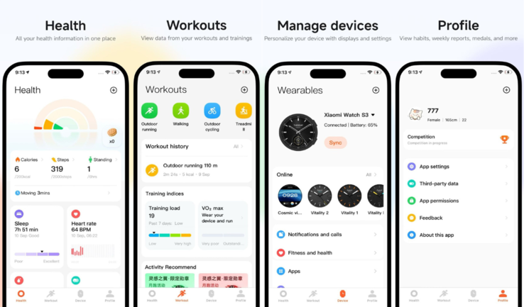La nueva aplicación Xiaomi Mi Fitness. (Fuente de la imagen: Xiaomi)