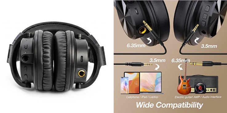 Los auriculares OneOdio Fusion A70 Gen 2 pueden conectarse de forma inalámbrica o mediante cables a fuentes de audio.