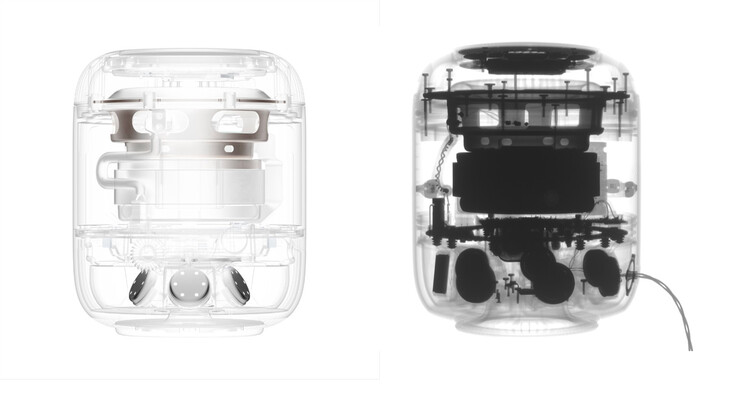 El HomePod 2 y el HomePod, de izquierda a derecha. (Fuente de la imagen: Apple - editado)