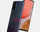 Un render de Galaxy A72 (5G). (Fuente: Voice)