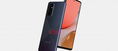 Un render de Galaxy A72 (5G). (Fuente: Voice)