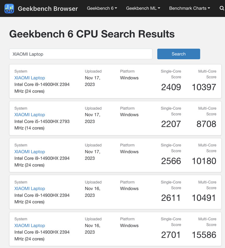 (Fuente de la imagen: Geekbench)