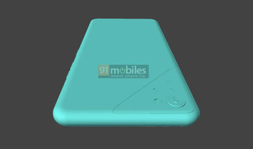 El CAD de todos los ángulos para el supuesto teléfono con cámara triangular. (Fuente: 91Mobiles)