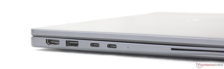 Izquierda: HDMI 2.1, USB-A 3.2 Gen. 1 (5 Gbps), 2 puertos USB-C Thunderbolt 4 con DisplayPort 2.1 + Power Delivery