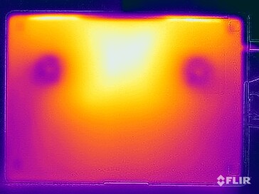 Temperaturas de la superficie de la prueba de tensión (abajo)