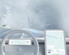  Un render de cómo podría ser un coche Volvo con un HUD de amplio campo de visión Spectralics. (Imagen: Volvo)