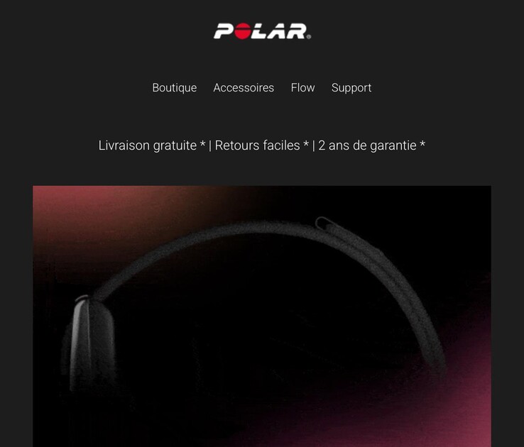 Una imagen teaser del próximo wearable de Polar compartida en un correo electrónico a los clientes de Polar. (Fuente de la imagen: u/Ok-Employee-8939 vía Reddit)