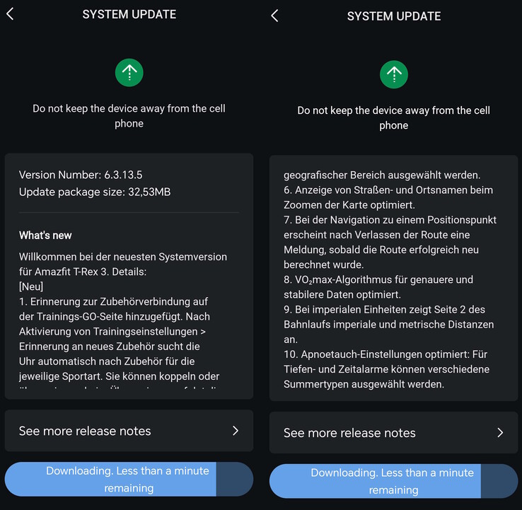 La actualización a la versión 6.3.13.5 también introduce nuevas funciones