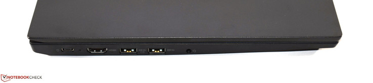 izquierda: USB Typ C 3.1 Gen 2, HDMI, 2x USB Typ A 3.0, audio combinado