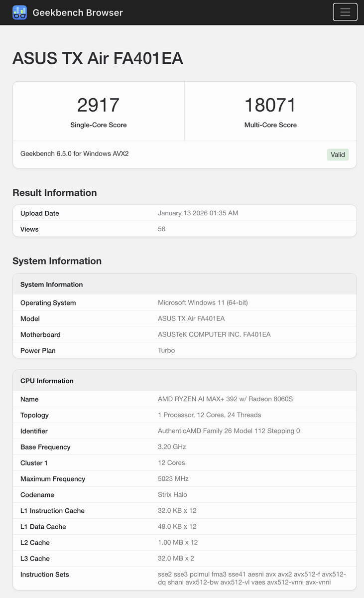 (Fuente de la imagen: Geekbench)