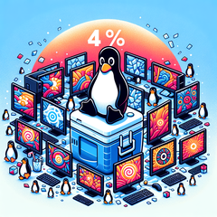 Si esta tendencia continúa, el escritorio Linux podría superar la marca del 5% en el futuro (Figura: generada con Dall-E 3).