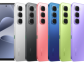 El Infinix Hot 60i está disponible en los colores negro elegante, plata titanio, azul sombra, rojo neón, verde prado y morado ojo de alma (Fuente de la imagen: Infinix)