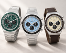 Las tres nuevas variantes del cronógrafo Q Timex están disponibles en los colores verde, azul hielo y caqui.