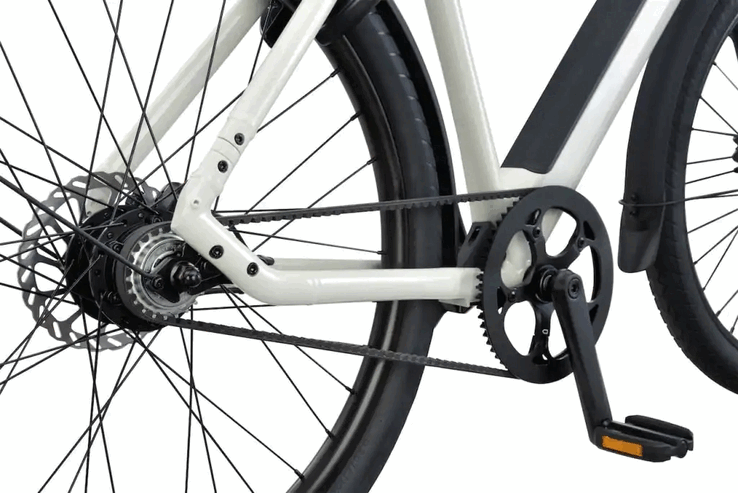 La Raleigh One incorpora una transmisión por correa de carbono Gates para un bajo mantenimiento y un funcionamiento sin grasa (Fuente de la imagen: Raleigh)