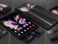 El Samsung Galaxy Z Fold Note luce un sistema de triple cámara en esta representación conceptual. (Fuente de la imagen: LetsGoDigital - editado)