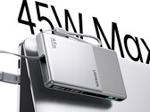 La nueva batería externa tiene una pantalla pequeña en el lateral. En la imagen: una imagen promocional que destaca la compatibilidad con la carga rápida de 45 W.