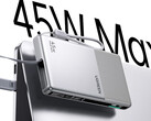 La nueva batería externa tiene una pantalla pequeña en el lateral. En la imagen: una imagen promocional que destaca la compatibilidad con la carga rápida de 45 W.