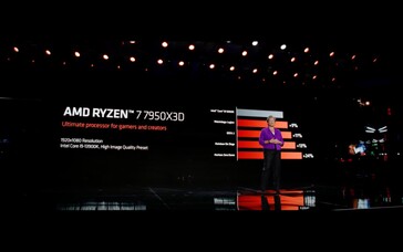 Rendimiento del Zen 4 X3D frente al Intel Core i9-13900K (imagen vía AMD)