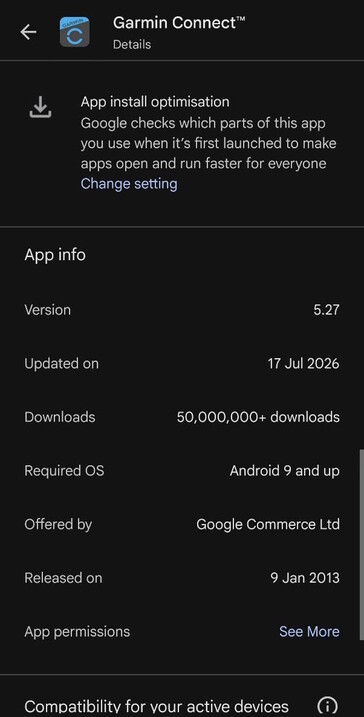Garmin Connect 5.27 se lanzó el 17 de julio