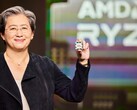 La Dra. Lisa Su, CEO de AMD, muestra el próximo procesador Zen 4 Raphael en el CES 2022. (Fuente de la imagen: AMD)