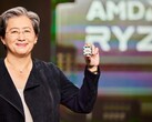 La Dra. Lisa Su, CEO de AMD, muestra el próximo procesador Zen 4 Raphael en el CES 2022. (Fuente de la imagen: AMD)