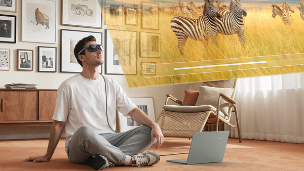 Las Acer AR Vision GR0 son unas gafas AR que pueden conectarse a un teléfono, ordenador o dispositivo portátil con soporte de salida de vídeo.