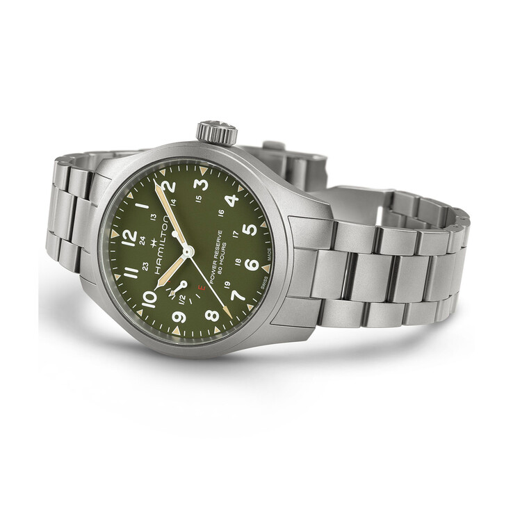 El Hamilton Khaki Field Power Reserve de 40 mm con esfera verde