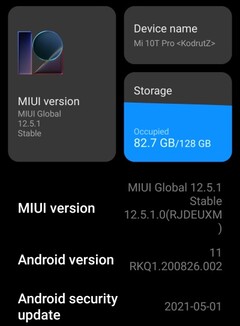 Detalles de MIUI 12.5.1 en el Xiaomi Mi 10T Pro, la actualización estará disponible en Europa a principios de junio de 2021 (Fuente: propia)