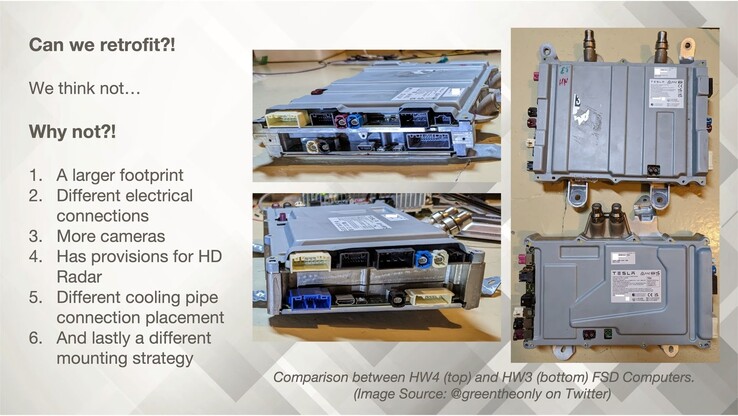 Es posible que el ordenador HW3 tenga que ser actualizado a un kit HW4 por un profesional de Tesla.