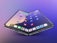 Render no oficial del rumoreado iPhone Fold del que se dice que utilizará una pantalla suministrada por Samsung. (Fuente de la imagen: 9to5Mac)