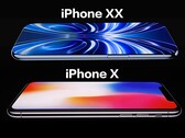 Supuesto render del iPhone XX/20 (arriba), iPhone X (abajo).