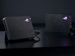 Asus incluye un sencillo soporte con sus eGPU ROG XG Mobile 2025. (Fuente de la imagen: Asus)