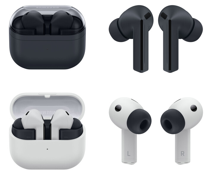 Diseño y opciones de color de los Galaxy Buds 3 FE (Fuente de la imagen: Samsung)
