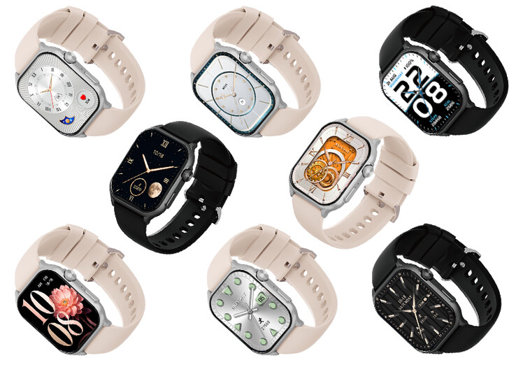Las dos combinaciones de colores y las distintas esferas del reloj inteligente