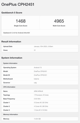 (Fuente de la imagen: Geekbench)