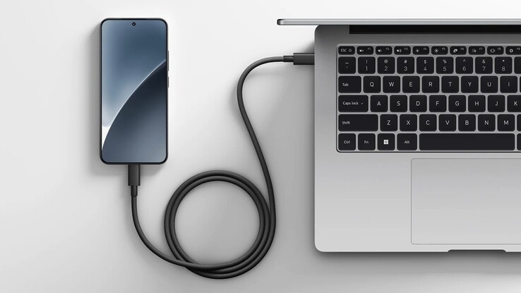 El cable Xiaomi 6A de alta velocidad USB4 trenzado USB-C a USB-C (1m). (Fuente de la imagen: Xiaomi)