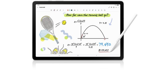 La Galaxy Tab S10 Lite cuenta con una función de resolución matemática integrada en la aplicación Samsung Notes. (Fuente de la imagen: Samsung)