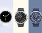 Los tres próximos lanzamientos de Samsung Galaxy Watch fotografiados uno al lado del otro. (Fuente de la imagen: vía Evan Blass - editado)