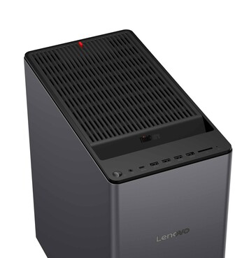 El Lenovo ThinkCentre X también cuenta con una buena cantidad de E/S frontales. (Fuente de la imagen: Lenovo)