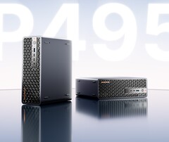 La imagen muestra el mini PC minisforum MS-S1, que tiene un volumen de tan solo 3,5 L y cuenta con la APU Gorgon Halo de mayor potencia. 