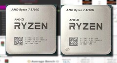 El AMD Ryzen 7 5700G ofrece una sorprendente mejora de la iGPU respecto al Ryzen 7 4700G en las pruebas sintéticas. (Fuente de la imagen: AMD/UserBenchmark/CPU-Z Validator - editado)