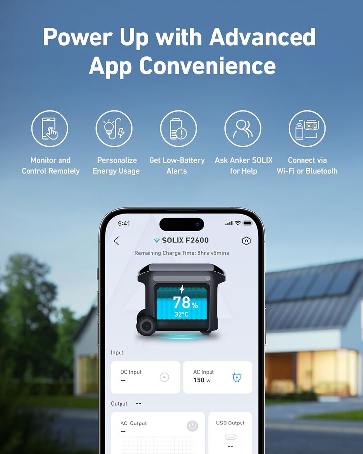 La estación de alimentación portátil Anker SOLIX F2600 cuenta con controles basados en una aplicación. (Fuente de la imagen: Anker)