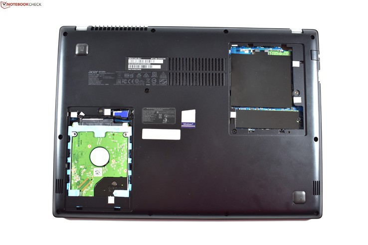 Vista de los componentes internos del Acer TravelMate X3410.