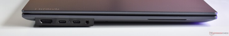 Izquierda: HDMI, 2 puertos Thunderbolt 4, audio de 3,5 mm
