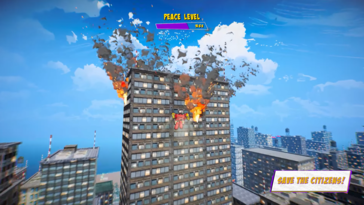 No todo consiste en abrirse paso a puñetazos: salve a civiles de edificios en llamas y otros escenarios peligrosos (Fuente de la imagen : Página de Steam de Superhero Simulator)