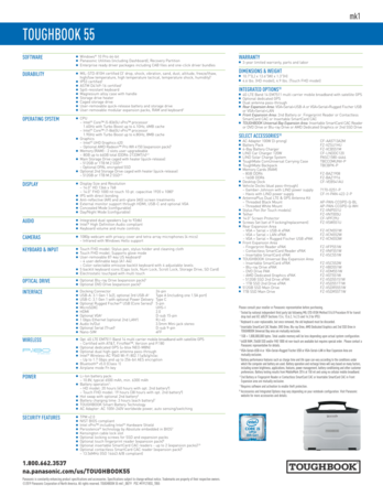 Especificaciones y características del Toughbook 55