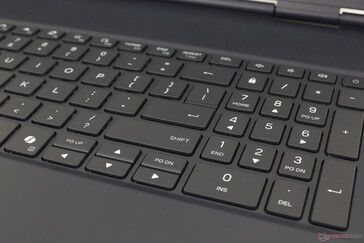 El teclado numérico y las teclas de flecha son más pequeñas y están más apretadas que las teclas QWERTY principales