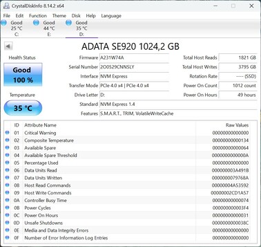 ADATA SE920 funciona con PCIe 4.0 x4