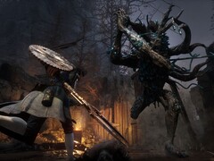 Una imagen que muestra un combate en Lies of P.